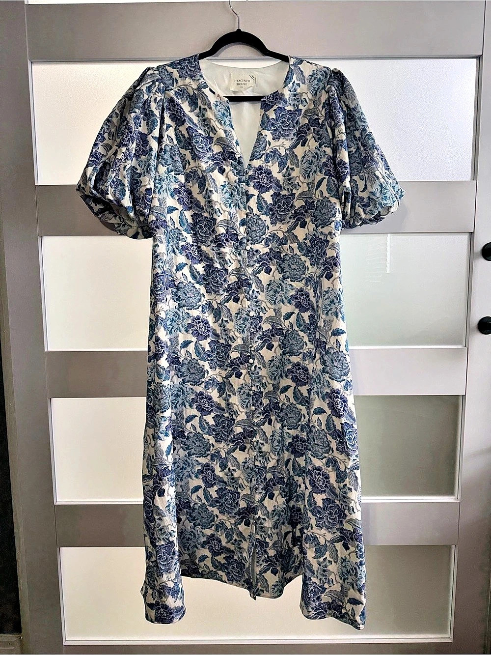 Tuckernuck Hyacinth House Steel Blue Floral Brody Midi Dress